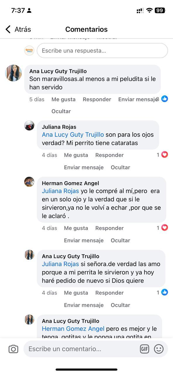 Captura completa de la conversación entre Ana Lucy Guty Trujillo, Juliana Rojas y Herman Gomez Angel.